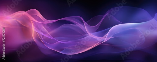 Purple abstract background with smoke waves. Generative AI.