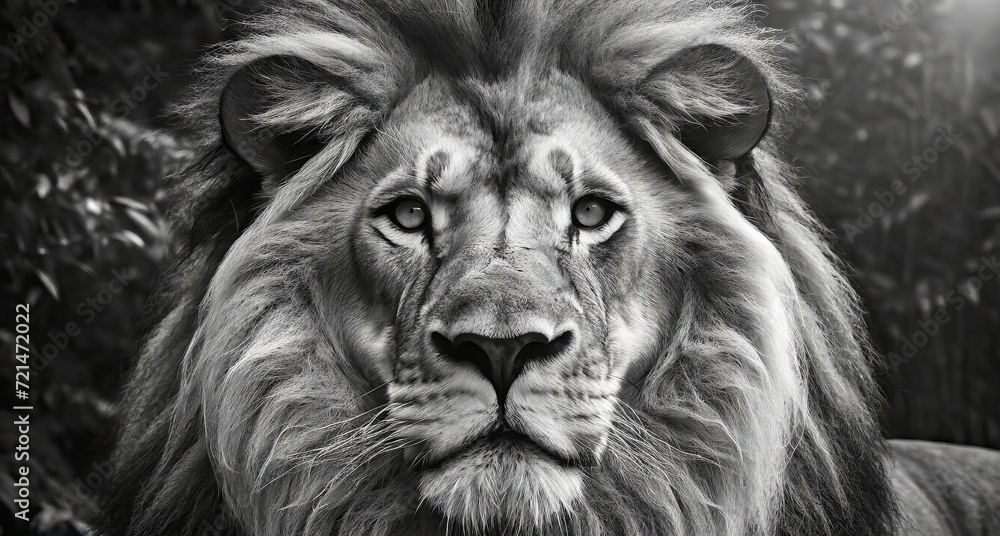 Ai generated Lion Monochrome colors ,close up shot Ai generated Lion Monochrome colors ,close up shot