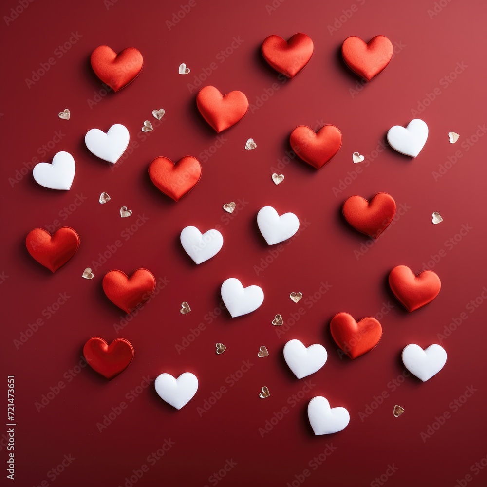 Valentine background with cute red hearts. Generative AI. Valentine background with cute red hearts. Generative AI.