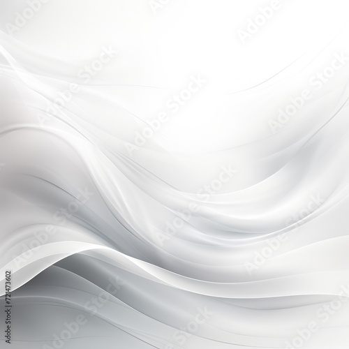 White abstract background with smoke waves. Generative AI. © Simona