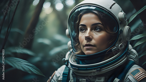 woman  astronaut explores the forest © Antonio Conte