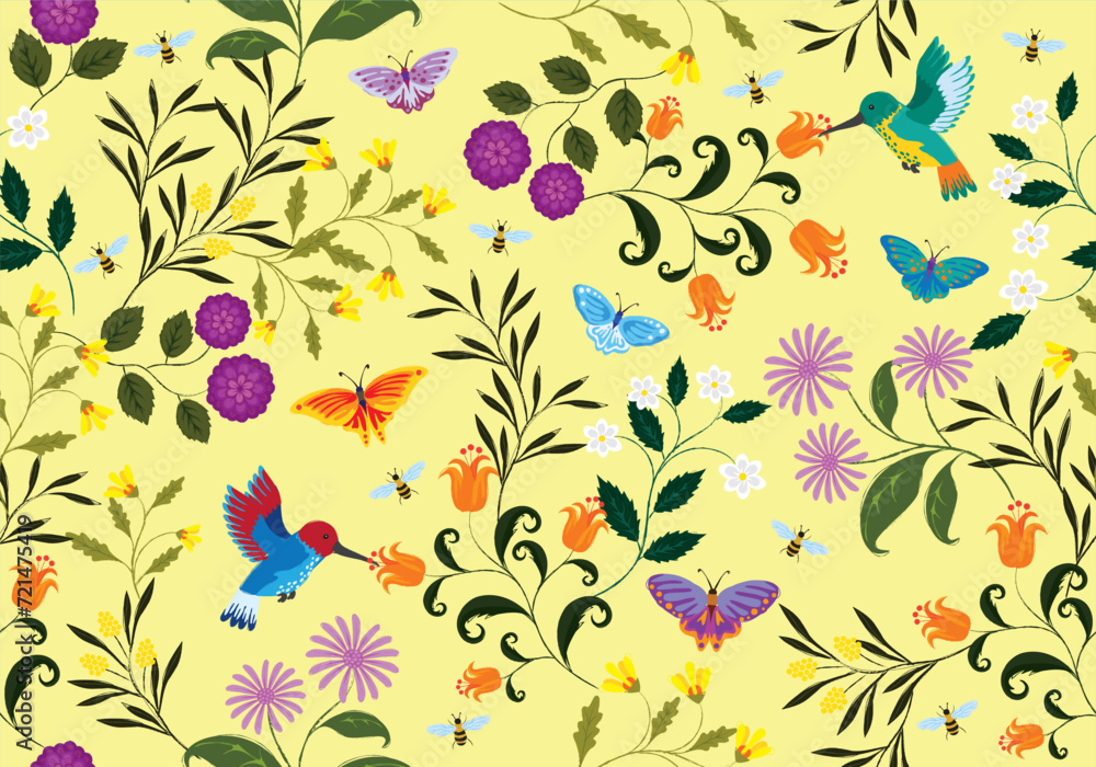 Seamless vector floral background Seamless vector floral background
