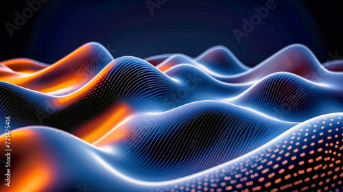 Futuristic Digital Wave with Geometric Patterns, Blending Science, Technology, and Art