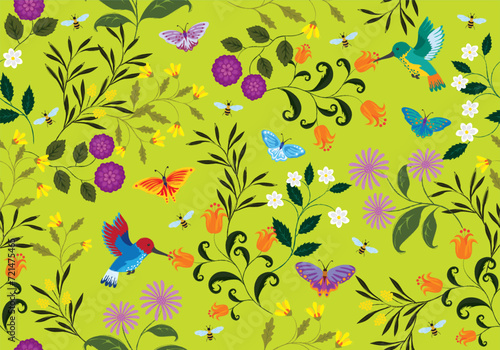 Seamless vector floral background