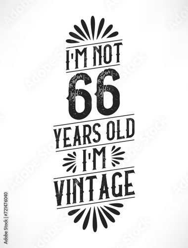 66 years vintage birthday. 66th birthday vintage tshirt design. photo