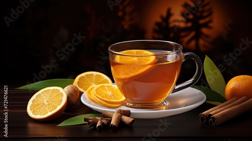Ginger tea. copy space 3D photo UHD Wallpaper