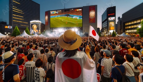 Sports Fan Amidst Crowd