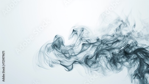 Elegant smoke wisps flowing across a clear white background