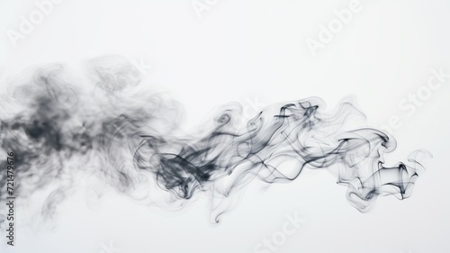 Monochrome smoke patterns swirling against a pure white backdrop photo