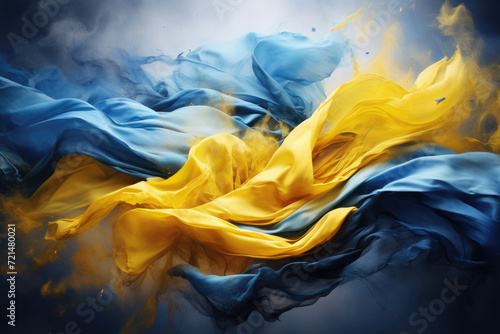 Artistic Ukraine Flag - Painted Ukrainian Flag photo