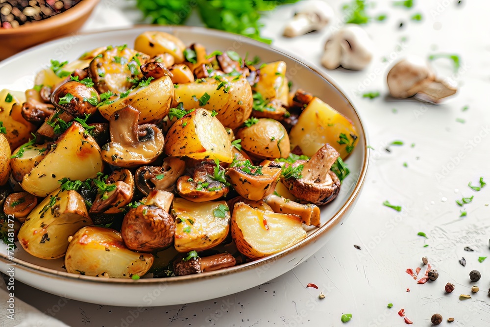 Roasted Potato with Mushrooms on white table.jpeg Roasted Potato with Mushrooms on white table.jpeg