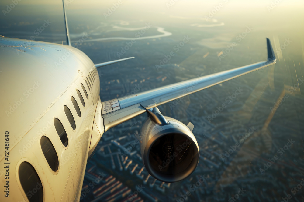Fototapeta premium Graceful Aerial Ballet: Plane in Profile