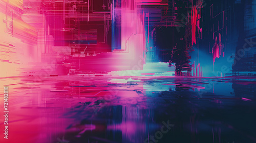 Abstract background with digital glitch effect, distorted pixels