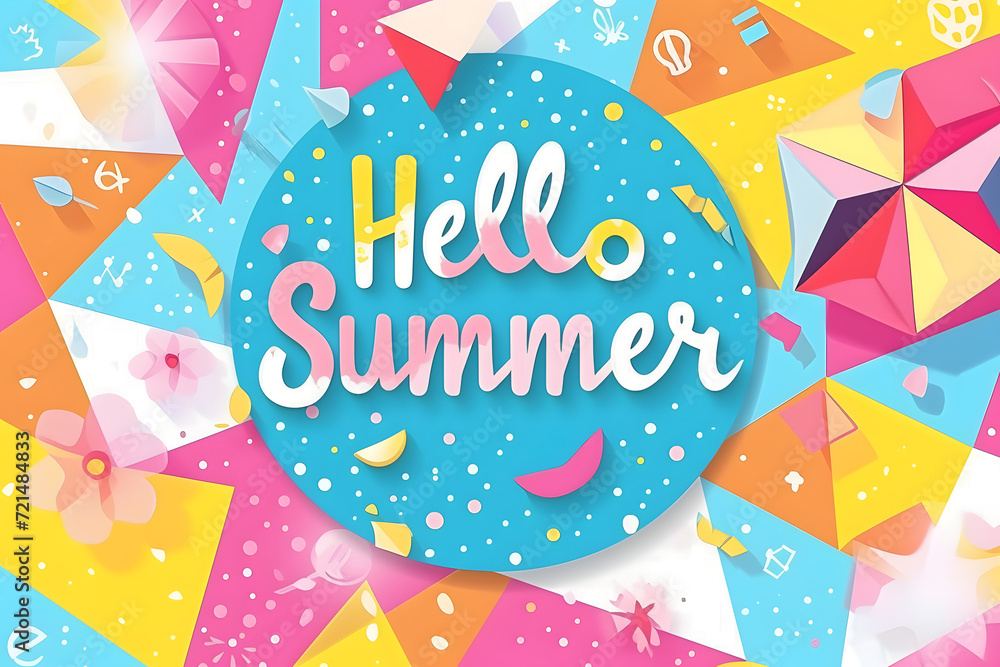 Colorful summer background with text Colorful summer background with text