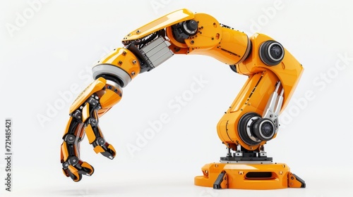 robotic arm 3d on white background. Mechanical hand. Industrial robot manipulator. Modern industrial technology photo