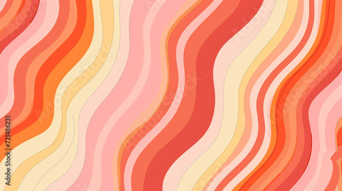 Coral and peach retro groovy background vector presentation design
