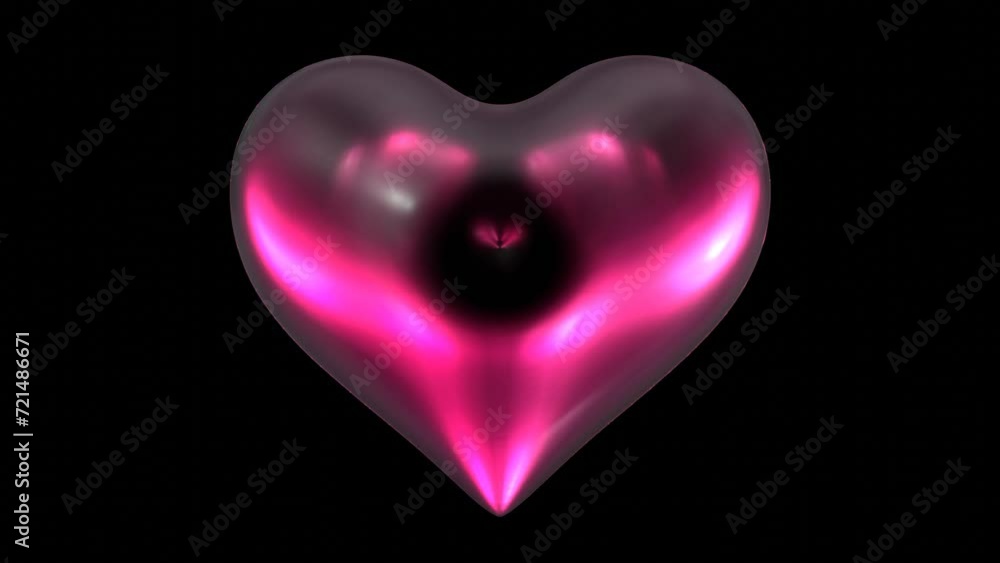 Pink heart shape with glowing light on black background Pink heart shape with glowing light on black background