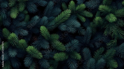 seamless background with coniferous branches pattern, coniferous, fir, 