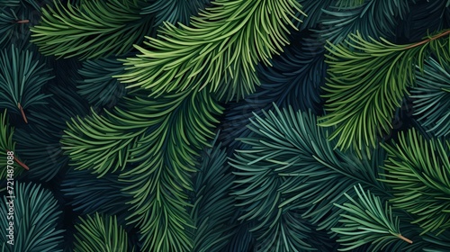 seamless background with coniferous branches pattern, coniferous, fir, 