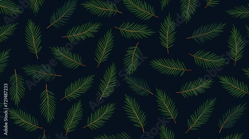 seamless background with coniferous branches pattern, coniferous, fir, 