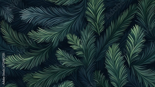 seamless background with coniferous branches pattern, coniferous, fir, 
