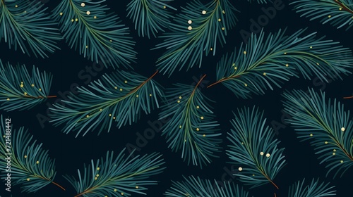 seamless background with coniferous branches pattern  coniferous  fir  