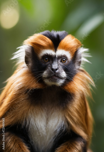 Cute Tamarin Monkey Portrait in Jungle