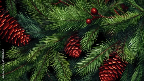 seamless background with coniferous branches pattern  coniferous  fir  