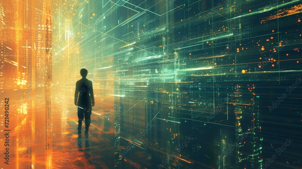 Fototapeta premium Embracing Wireless Freedom: The Unbound Connection