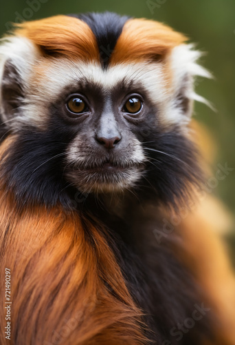 Cute Tamarin Monkey Portrait in Jungle