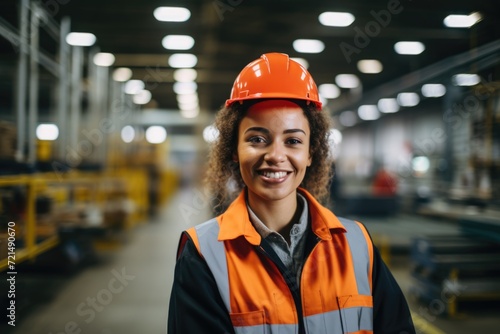 Portrait of a smiling female warehouse worker