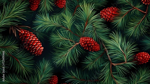 seamless background with coniferous branches pattern  coniferous  fir  