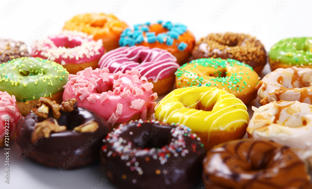 Colorful and tasty donuts gourme