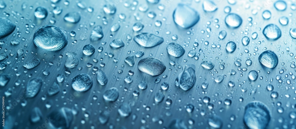 Close Up View of Water Drops on Background Close Up View of Water Drops on Background