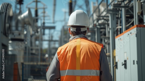 Expert Electrician Overseeing Power Station