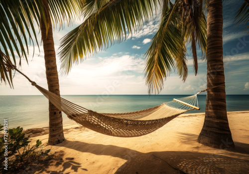 Relax in a beachfront hammock under swaying palms. © DP