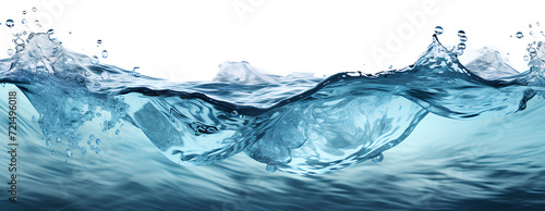 Sea water surface cut out, transparent background, PNG.