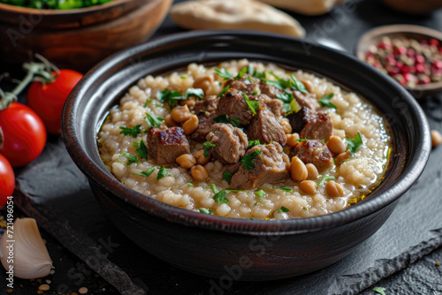 A Harissa, a traditional wheat porridge with tender meat