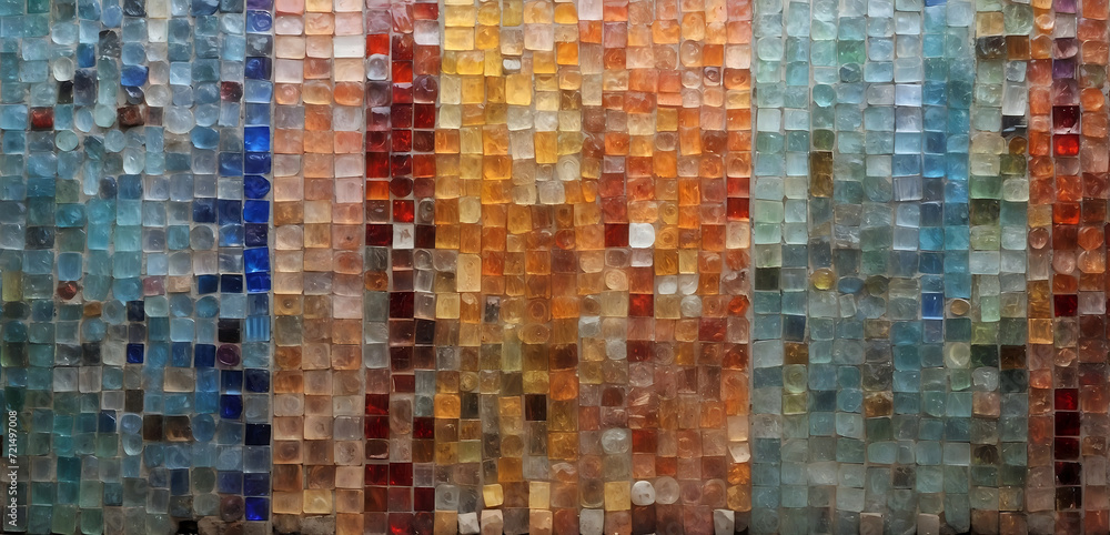 Wall covered in old glass tiles. Wall covered in old glass tiles.