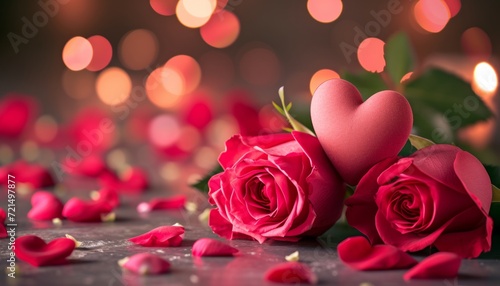 Love blooms with hearts and roses in this enchanting photo capturing the essence of romance.