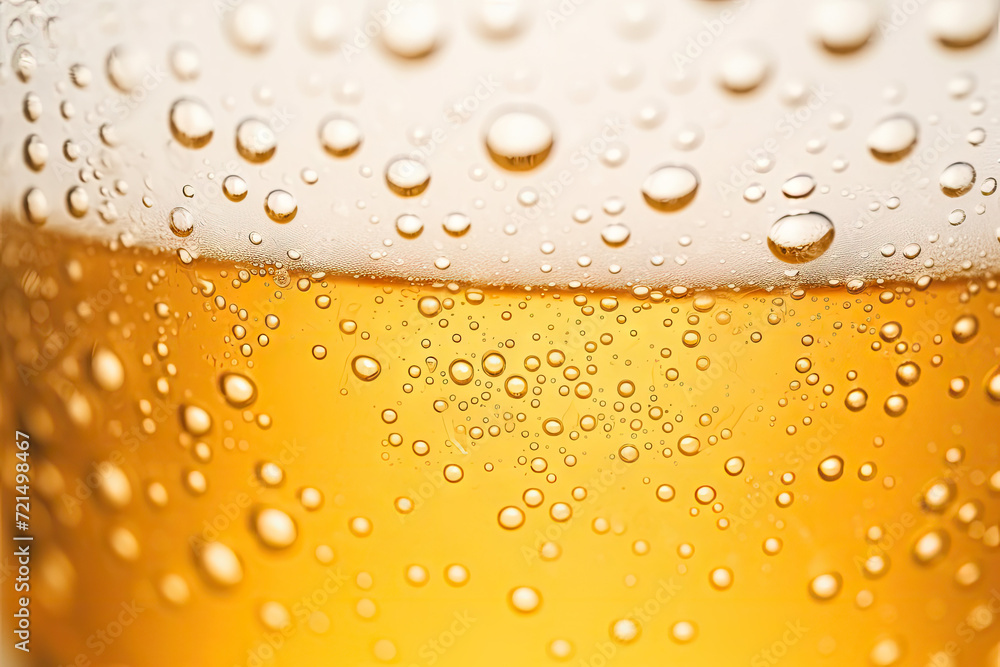Close up of beer with bubbles in a glass. Beer background Close up of beer with bubbles in a glass. Beer background