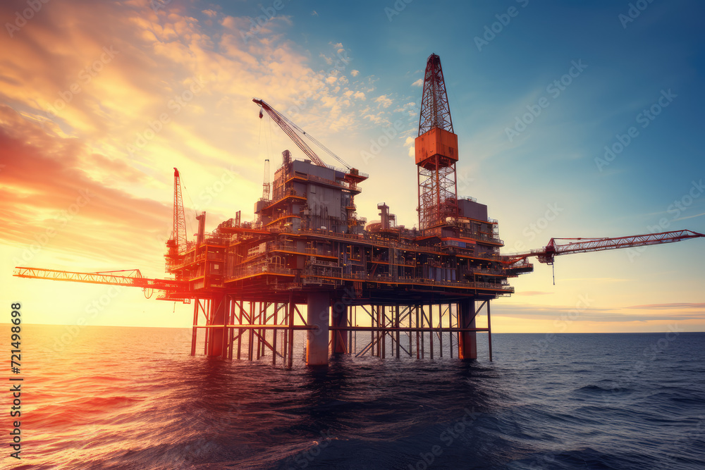 Oil and gas industry. Oil and gas platform and operation process by manual and auto function