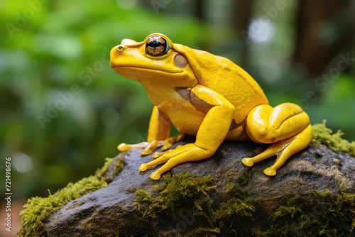 European tree frog (Hyla arborea) sitting on a rock