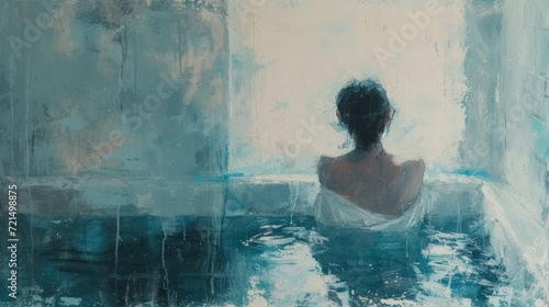 The Dance of Water - An Impressionist Painting of a Woman. Embracing Lightness 