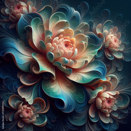 abstract background with flowers