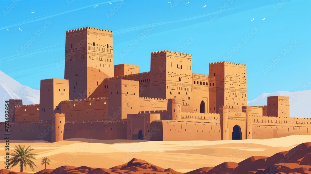 illustration showcasing the Citadel of at-Turaif in Saudi Arabia illustration showcasing the Citadel of at-Turaif in Saudi Arabia