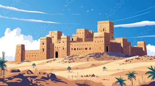 illustration showcasing the Citadel of at-Turaif in Saudi Arabia