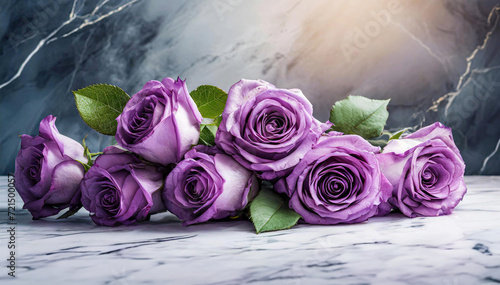 Fioletowe róże, piekne tło kwiatowe , martwa natura photo