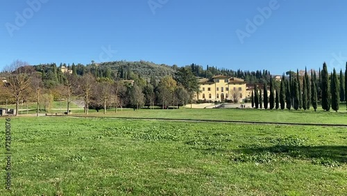 Villa Severi city park and green area in Arezzo Tuscany Italy photo