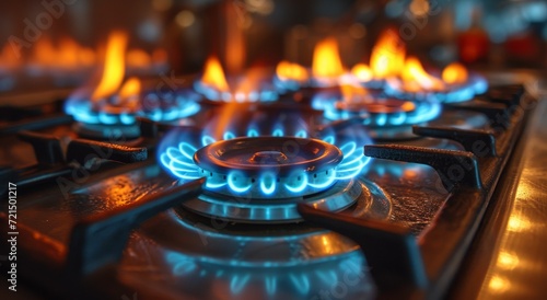 The vibrant blue flame dances on the gas stove, filling the kitchen with warmth and the promise of a delicious meal